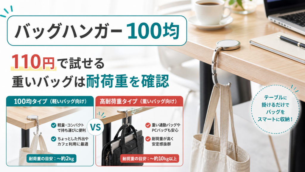 バッグハンガー 100均の比較アイキャッチ