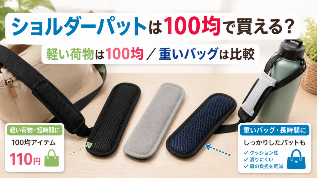 ショルダーパットは100均で買えるかを比較したアイキャッチ