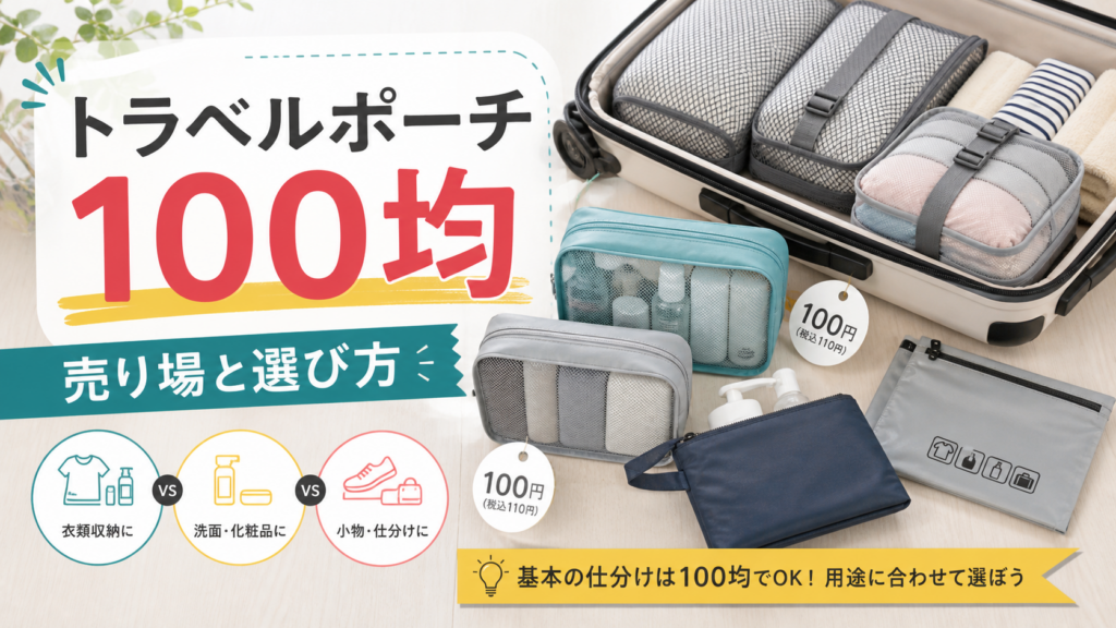 トラベルポーチ 100均の売り場と選び方